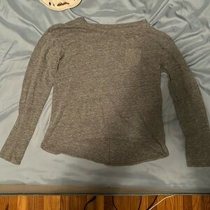 Child Medium (7/8) Grey Long Sleeve Shirt with Pocket